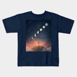 moon phases scene Kids T-Shirt